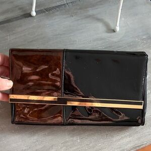 Vintage Markay Bag mid-century shiny 2 Tone Clutch Purse